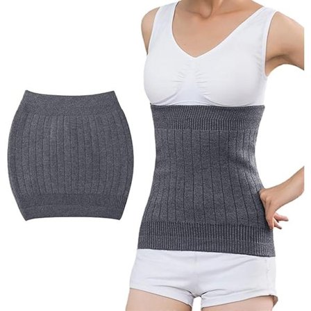 Magevarmer, ryggvarmer, midjestøtte, midjestøttebelte, slankebelte, varmt strikket belte, elastisk linning, varmebeskyttelse, L (2.3-2.7 fot)