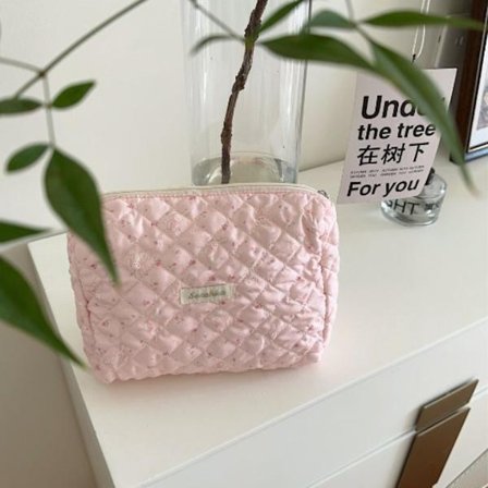 Søt rosa kosmetikkveske for kvinner sminkeveske 04 04