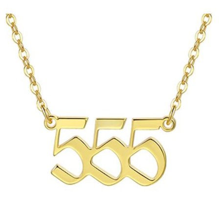 Gold plated necklace angel number 555 meaning gift spiritual