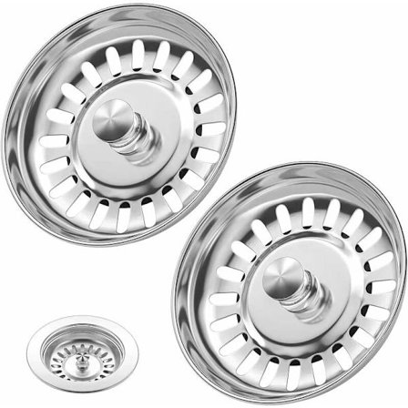 Rustfritt stål vaskfilter, 2 stk Filter for vaskavløp, 8 cm