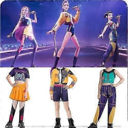 2025 KPop Demon Hunters Rumi Mira Zoey Cosplay Kostymesett - Halloween Karneval Party Antrekk Mira 150CM