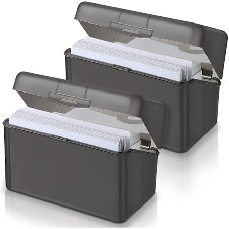 GHYT 4 x 6 tommer grå indekskortboks Flashcard-holder Indekskort-holder Indekskort Opbevaring Flash Card Organizer Indekskort-holder til indeksflag-