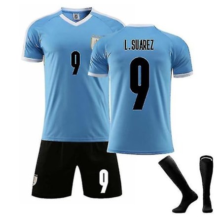 2022 Ny fodboldtrøje til børn 9# L.suarez 21# E.cavani Fashion Shorts Fodboldtrøjer Suit Beskyttelsesstrømper/sæt