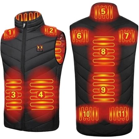 Opvarmet vest til kvinder Body Warmer 3 Justerbar temperatur Sort Black-FX-
