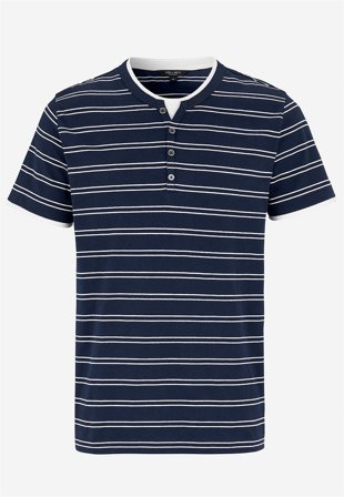 Cellbes of Sweden - Stripete t-skjorte i blå / stripete for menn i størrelse 7XL