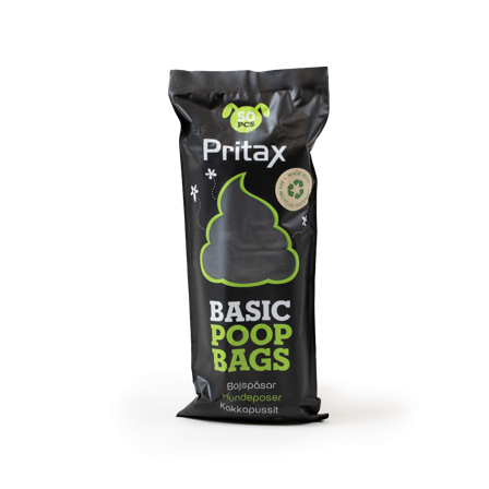 Pritax - Bæsjeposer Basic 50-p Svart - Hund - ZOO.no
