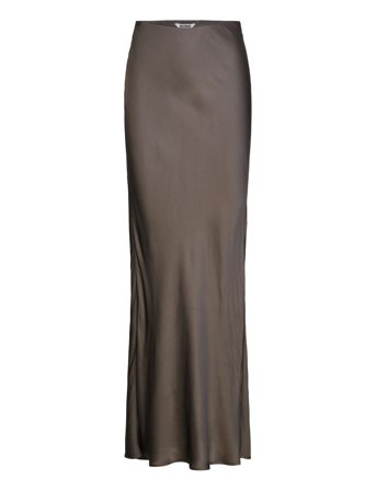 Weekday Bias Cut Satin Maxi Skirt - Brown - XS