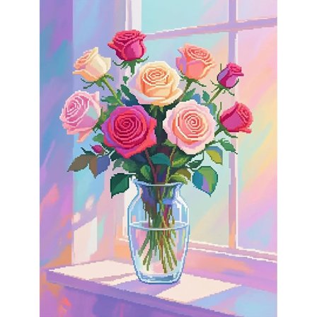 Rose Blomst Diamant Kunst Sæt til Voksne, Rose Blomst Diamant Maleri Sæt til Begyndere, Rund Fuld Drill Diamant Kunst Blomster Håndværk til Hjem 