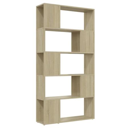 Vidaxl Bokhylla/rumsavdelare Sonoma-ek 80x24x155 Cm Konstruerat Brun