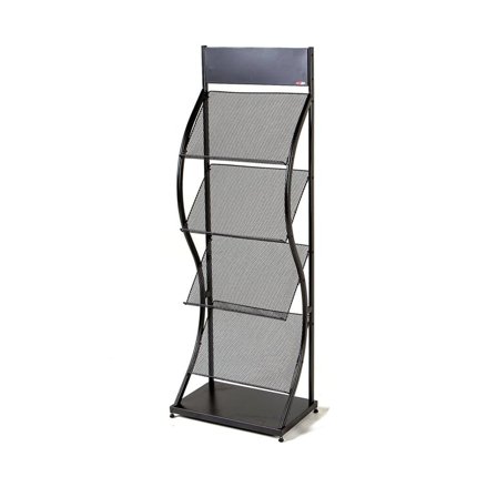 Wave leaflet rack, 4 x A3, black