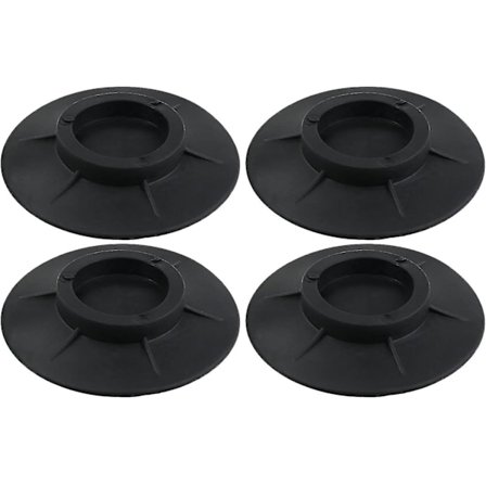 Sett med 4 sklisikre gummiputer for vaskemaskin og tørketrommel, svart