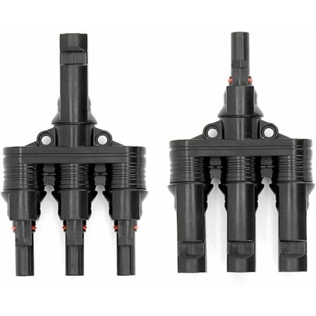 M-C-4-kontakt, hane/hona solpanel T-kontakt M-C-4 PV grenuttag parallellklämma plugg solenergiadapter splitter koppling kombinerare (M/3F, F/3M)