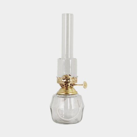 Lampe à pétrole / lampe à huile Strömshaga Britta Petite, verre transparent, brûleur en laiton, Ø75 mm x 250 mm