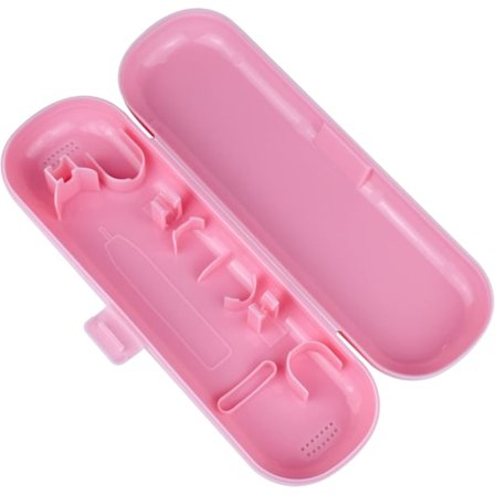 1-pack Reseborsthuvudskydd, Borstfodral Kompatibelt med Oral B & Philips, Resefodral för Elektrisk Tandborste (Rosa)