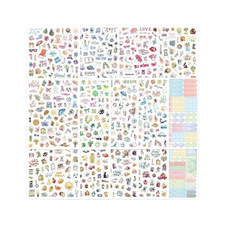 Jule-tema Klistermærke Selvklæbende Skinnende Klistermærke Kompatibel med Journal Planner Telefon Cover Scrapbooking Festival Dekoration