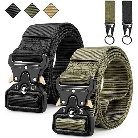 Taktisk belte for menn, justerbart nylonbelte med hurtigutløsende metallspenne