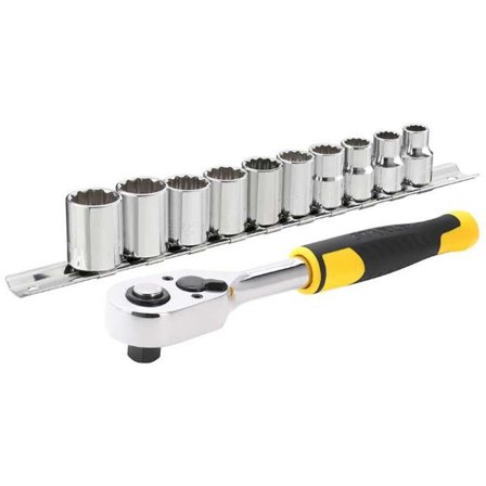 STANLEY STMT82670-0 Spärrskaft 3/8", med hylssats, 11 delar, Handverktyg