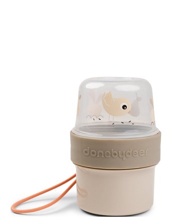 Done by Deer To Go 2-Way Snackbøtte S Birdee Sand - Beige - Ø8X H 11.5CM