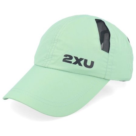 2XU - Grön unconstructed Keps - Run Cap Digital Mint/Black Dad Cap @ Hatstore