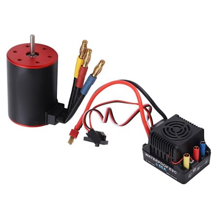 RC 3650 4300kv Motor 60A ESC Combo Vandtæt Sæt med 4mm Bananstik til 1/8 1/10 RC Bil