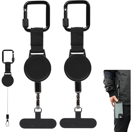 1–10-pak indtrækkelig tyverisikret telefonholder, letvægts telefonrem med sikker klemme