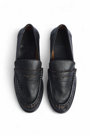 Premium Selection Mocassins en cuir froissé - Chaussures Plates - Noir - EU 41