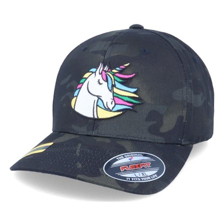 Unicorns - Camo flexfit Kšiltovka - Rainbow Unicorn Black Camo Flexfit @ Hatstore