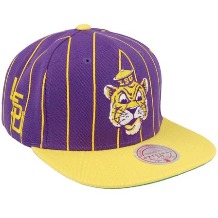 Mitchell & Ness - Louisiana State Tigers Team Pin Purple/Yellow Snapback Snapback Purple Cap - College @ Hatstore
