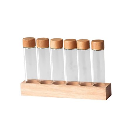 Lasiset koeputket, yhden annoksen kahvipapujen säilytysputket työtasolle, ruokakomeroon, 12 kpl korkealaatuista lasia