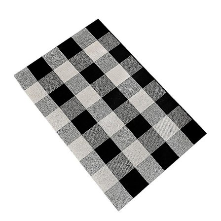 Kök Badrum Bomullsrutig Matta Svart Vit Rutig Matta Dörrmatta Matta