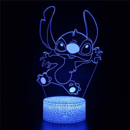 Stitch 3D-lampa LED nattlampa med touchkontroll Lamppresenter C