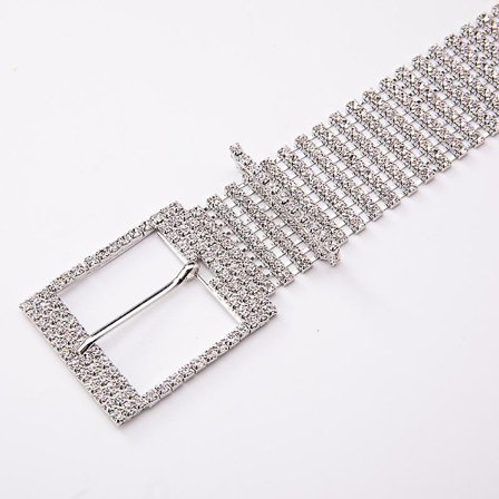 Naisten kimalteleva kristallirhinestone-vyöketju hopea luksus vyötärö solki juhla yökerho vyötäröketju koristeet hopea