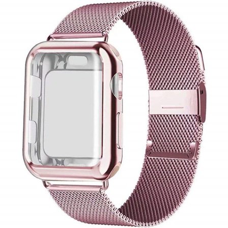 40mm rosaguld rem med silikoneetui og Apple Watch-rem, ma