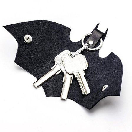 Nøkkelring for menn, 1 Batman nøkkelring i kunstlær, unisex nøkkelring