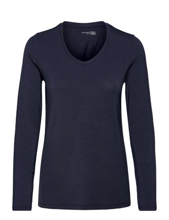 Shirt 1/1 T-shirts & Tops Long-sleeved Sininen Schiesser