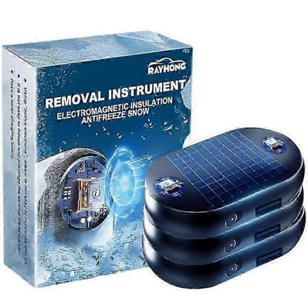 3 stk. Elektromagnetisk bil snefjerningsenhed frostsikring snefjerningsinstrument solcelledrevet bil snefjerner [HK]