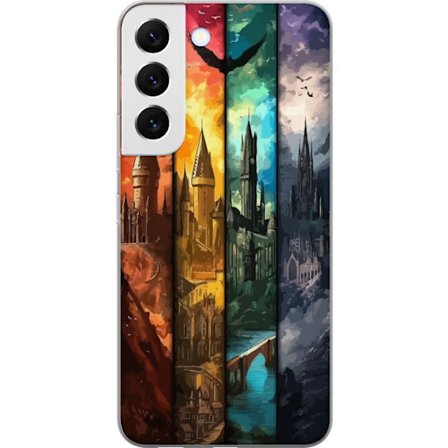 Kompatibel Mobilcover til Samsung Samsung Galaxy S22+ 5G Fire magiske slotte i forskellige elementfarver, episk fantasykunst med ild vand luft og mør