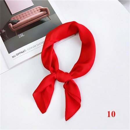 {xjxj} Kvinner Firkantet Skjerf Silkeaktig Sateng Hode Hals 10 RØD