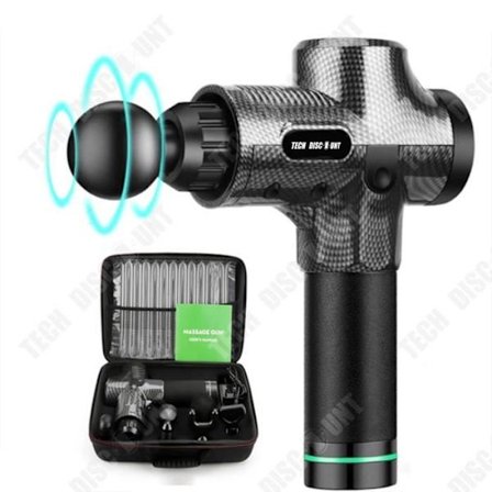 Massage pistol - Fascia Gun - Rechargeable - Muscular relaxation - Physiotherapy equipment - Black