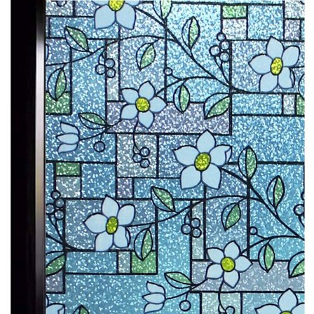 Personvern Vindusfilm Blackout Vindusfilm 45×100cm 3D Blomster Dekorativ God Personvern Anti UV Anti Han