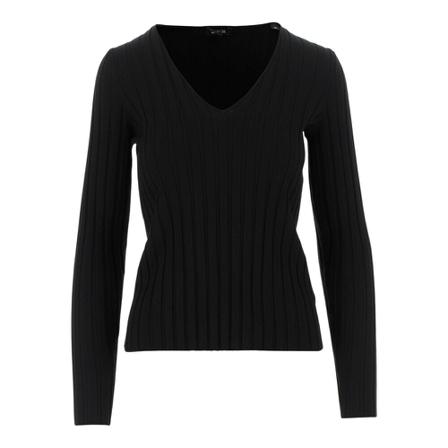 Aspesi, V-neck Knitwear Zwart, Dames, Maat:S