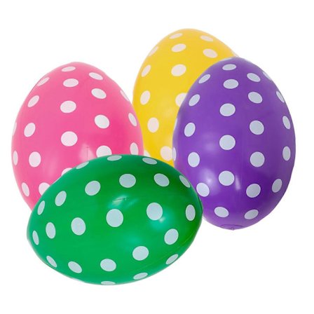 4 stk. Fargerike Oppblåsbare Påskeegg Gigantiske PVC Oppblåsbare Påskeegg Ballonger Blås Opp Påske Utendørsdekorasjoner for Hjem Hage Skole Holida[D]
