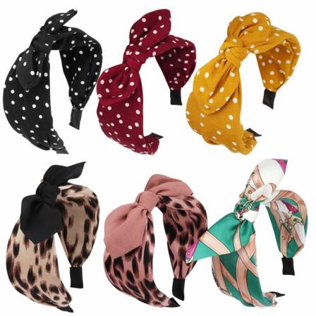 6 stykker knutede sløyfebånd for kvinner turban hodebånd for