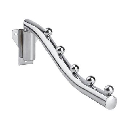 Sammenklappelig vægbøjle til tøj, sammenklappelig vægbøjleholder, 1 stk. rustfrit stål sammenklappelig knagerække vægophængt tøjstativ med svingarm 