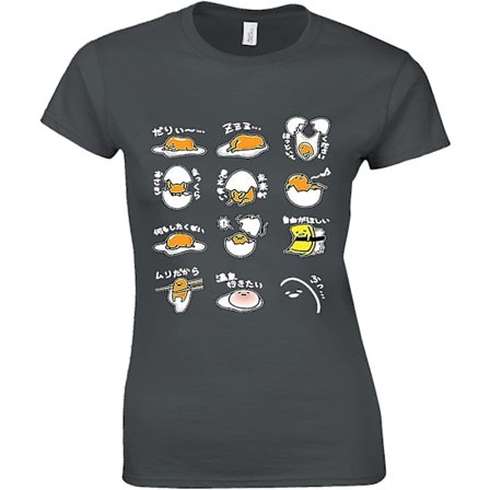 Gudetama Japanese Lazy Egg Charcoal Dam T-shirt Topp-l