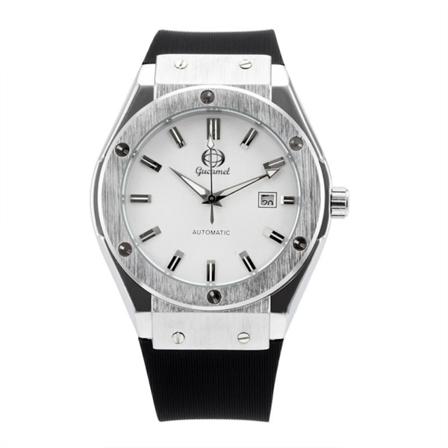 Automatisk mekanisk watch för män Casual med läderrem av datum