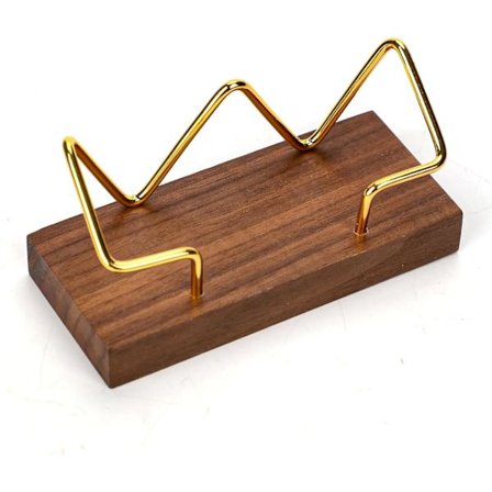 Metallipöytä Business Card -näyttöteline, Musta Pähkinä Business