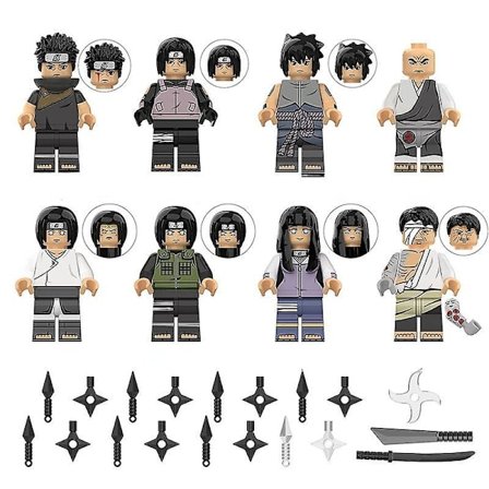 Venalisa 8pcs Naruto Ninja Series Jigsaw Ninja Building Block Minifigure Toy-b