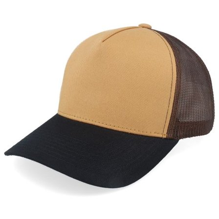 Equip - Brun trucker Keps - Blank Wheat/Brown/Black A-frame Trucker @ Hatstore