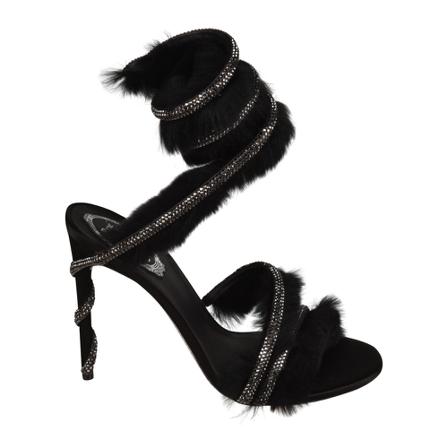 René Caovilla, Sandals Czarny, Kobieta, Rozmiar: 38 EU